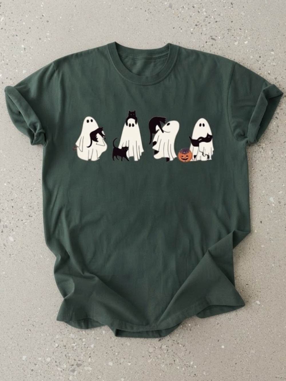 Cute Ghost Dandelion Blowing Spooky Fall Season Gildan T-Shirt